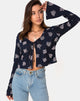 Image de Top en piqué en Rose Flock Black Mesh