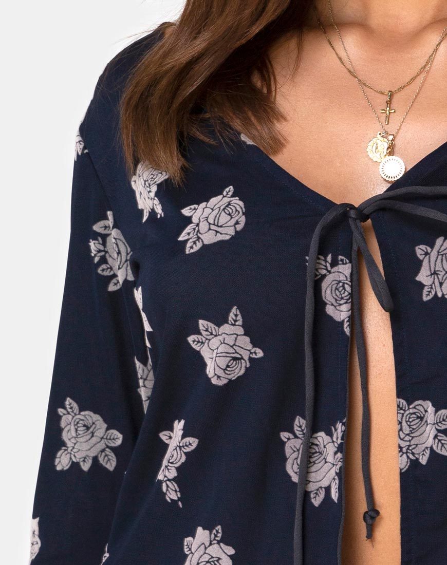 Image de Top en piqué en Rose Flock Black Mesh
