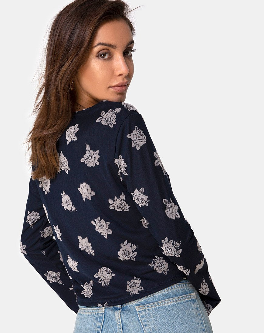 Image de Top en piqué en Rose Flock Black Mesh