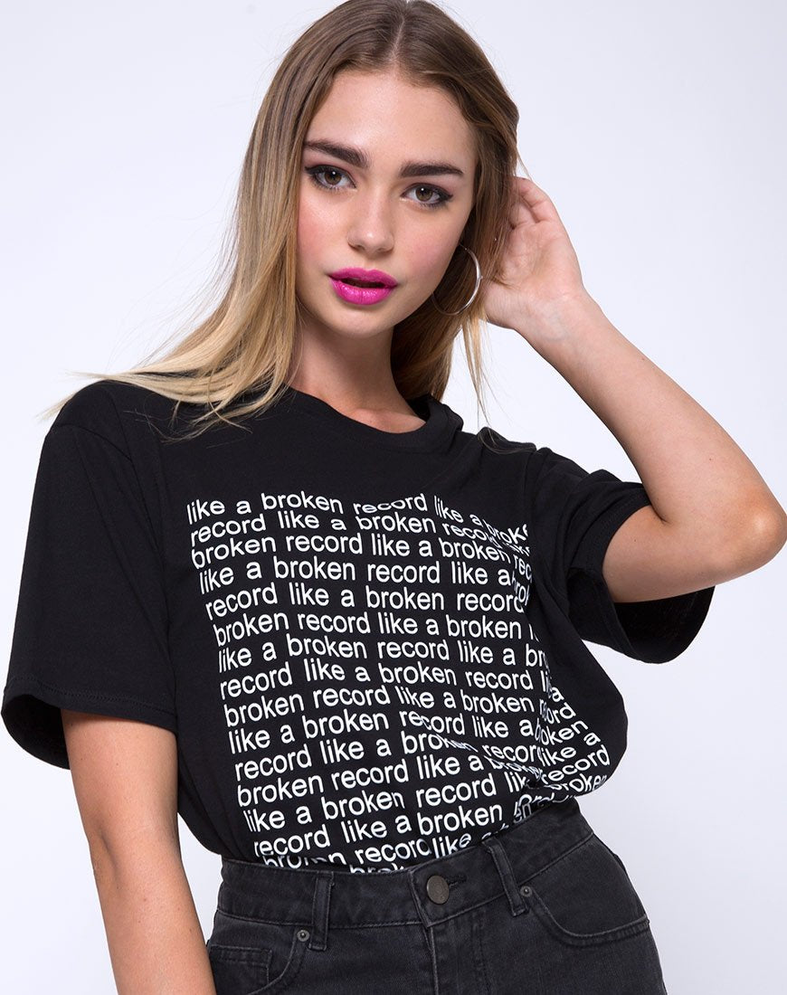 Image de OVERSIZE BASIC TEE CTN JERSEY 40S BLACKLIKE A BR (Z012733 BLACKLIKE A BRKN RCORDFRON)