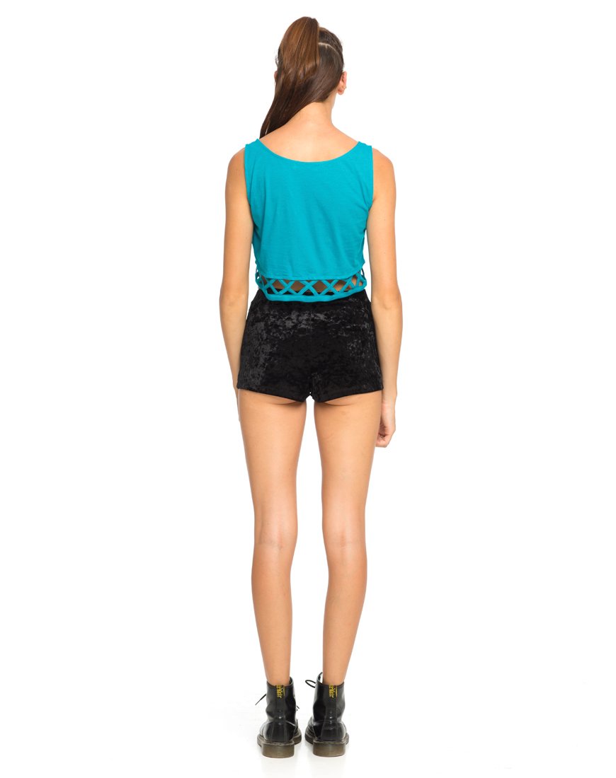 Image de Motel Plait Detail Crop Top In Cyan