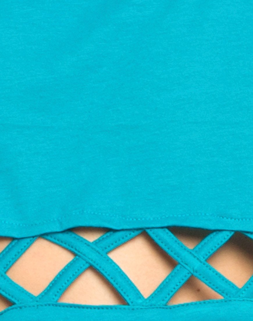 Image de Motel Plait Detail Crop Top In Cyan