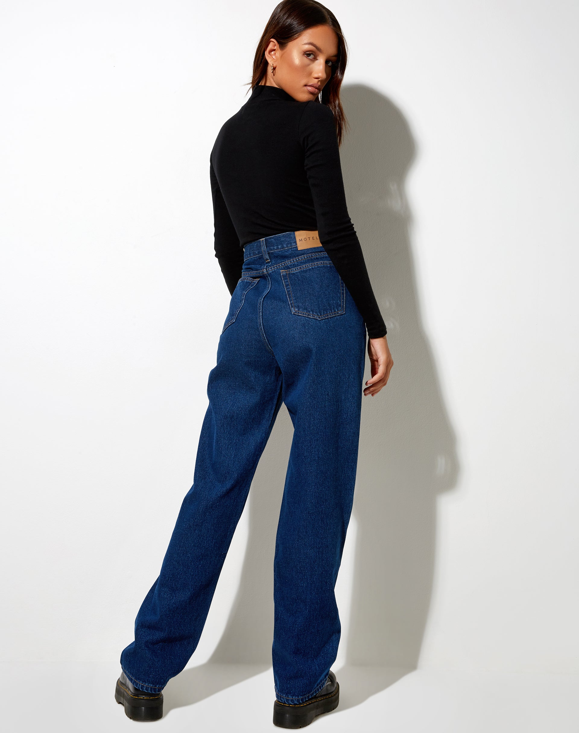 Image de Jeans plissés en bleu indigo
