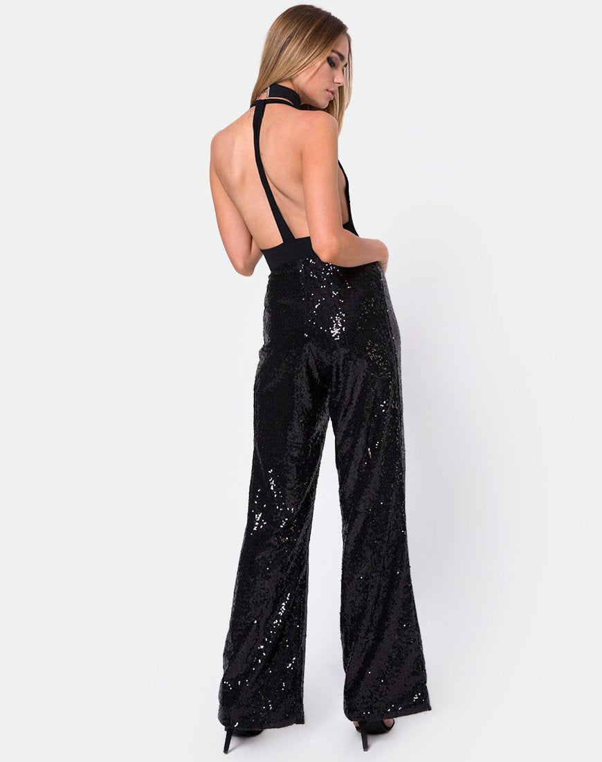 Image of Prague Trouser in Mini Sequin Black