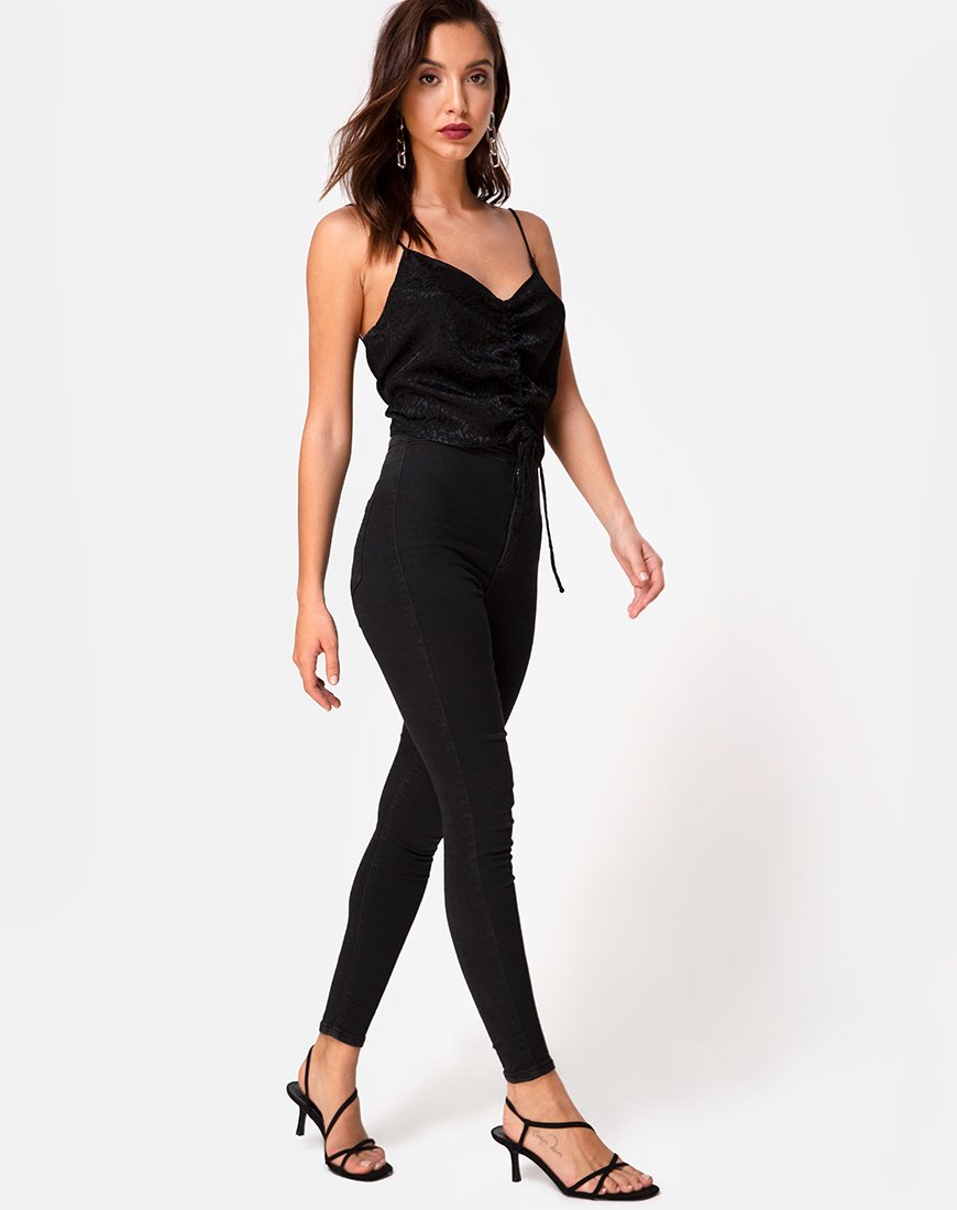 Image de Praha Top in Satin Cheetah Black