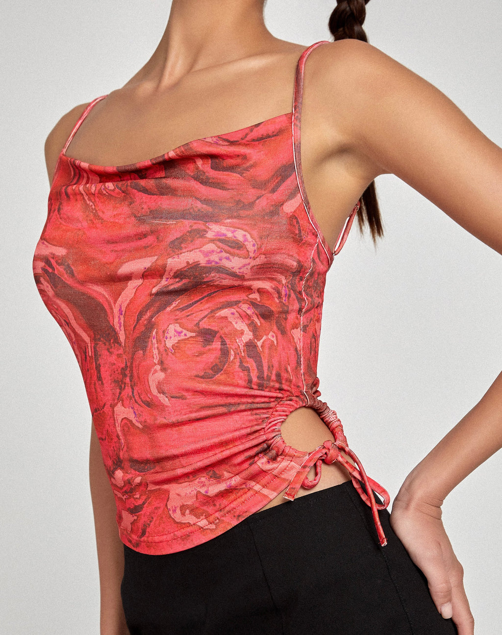 Top Cami Pratiba, rouge pétale de rose
