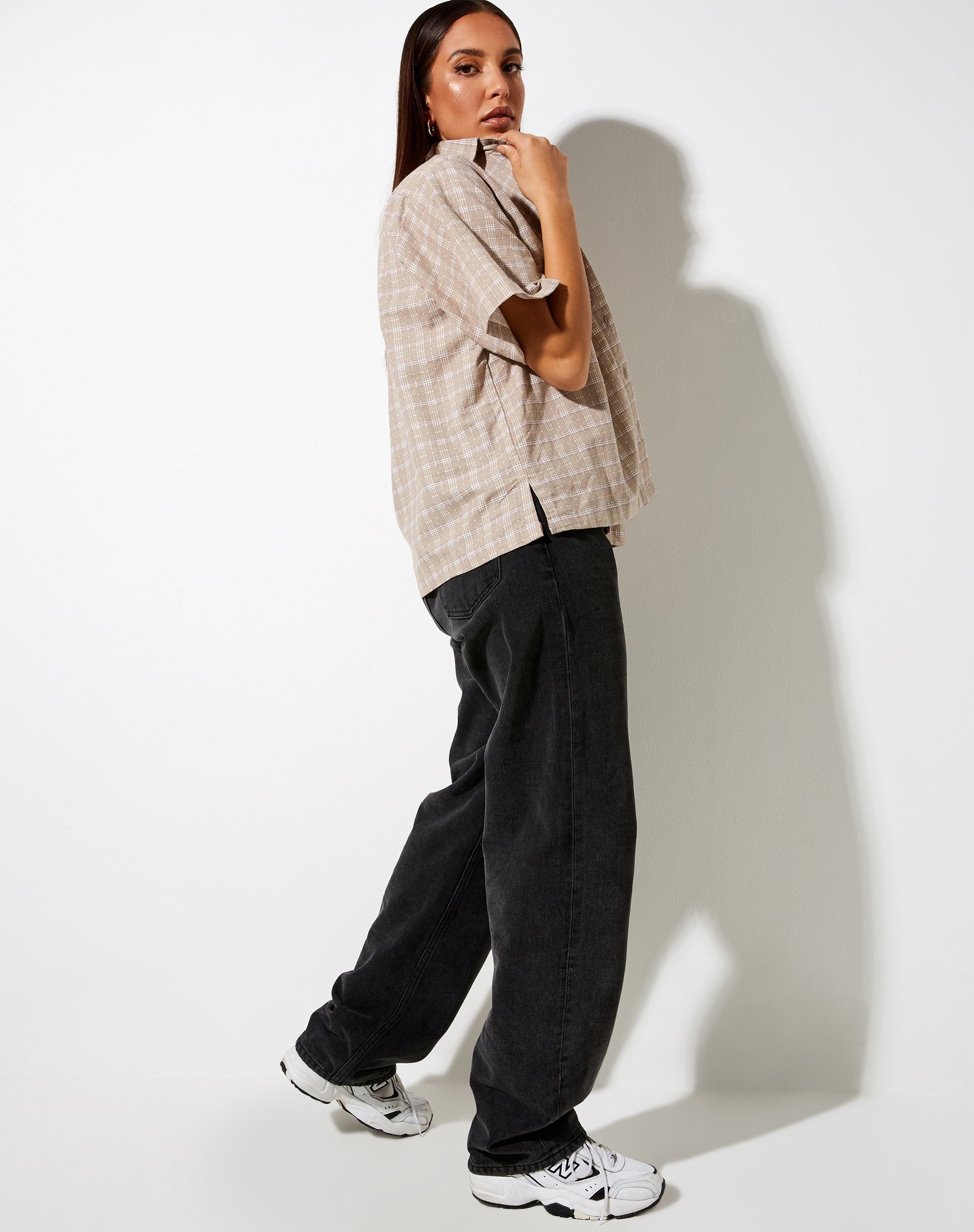 Image de la chemise Pride à carreaux taupe