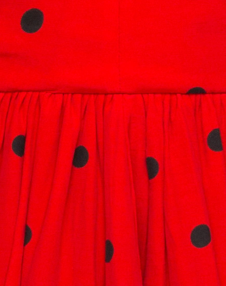Image de la jupe boule en polkadot rouge et noir