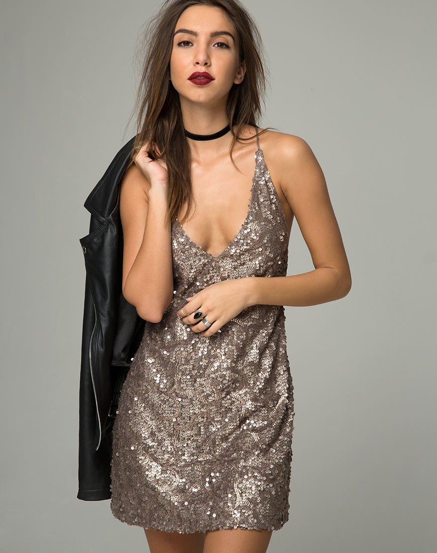 Robe Purpura en paillettes Glitter Sequin Antique Gold