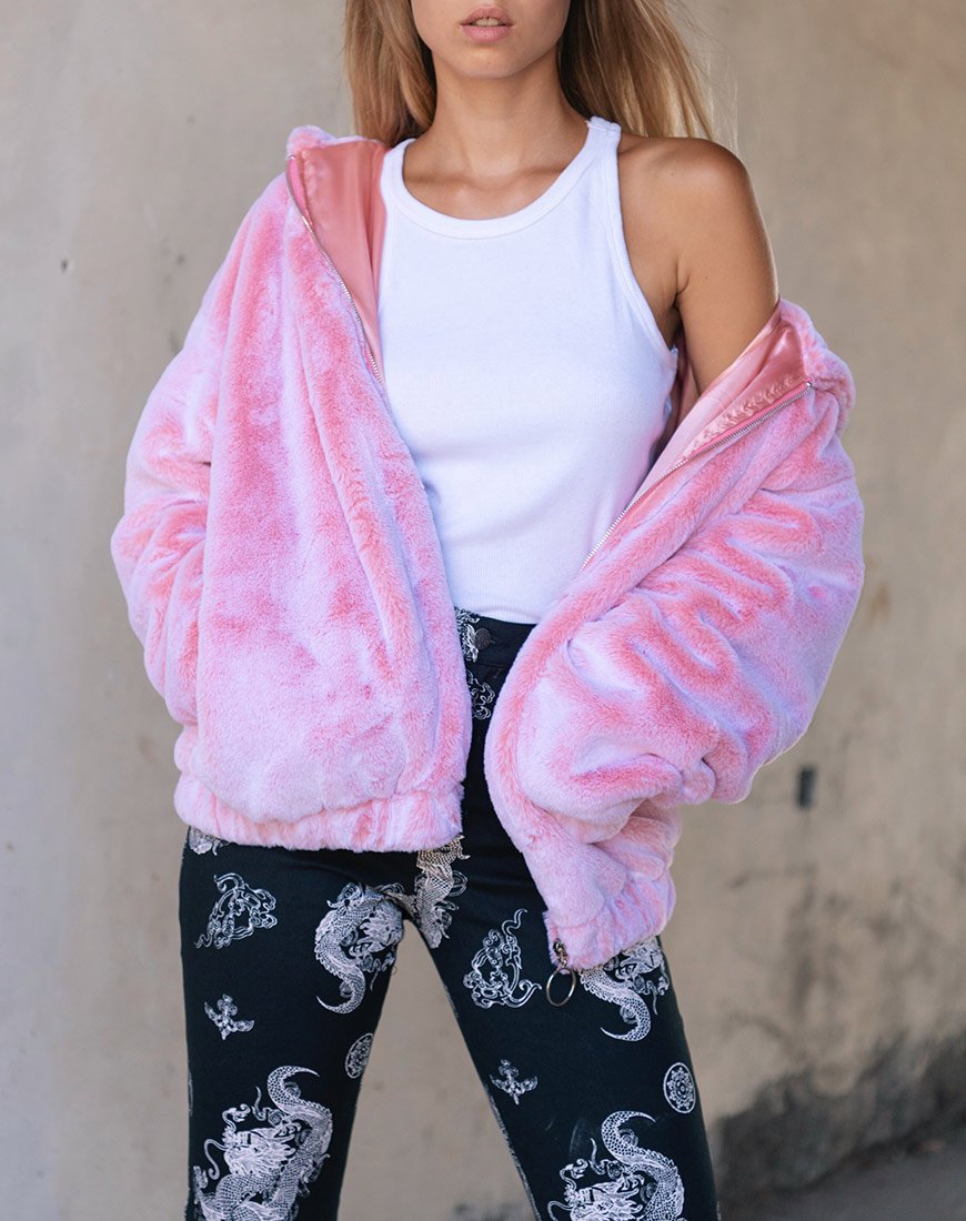 Veste Emerson en fausse fourrure rose