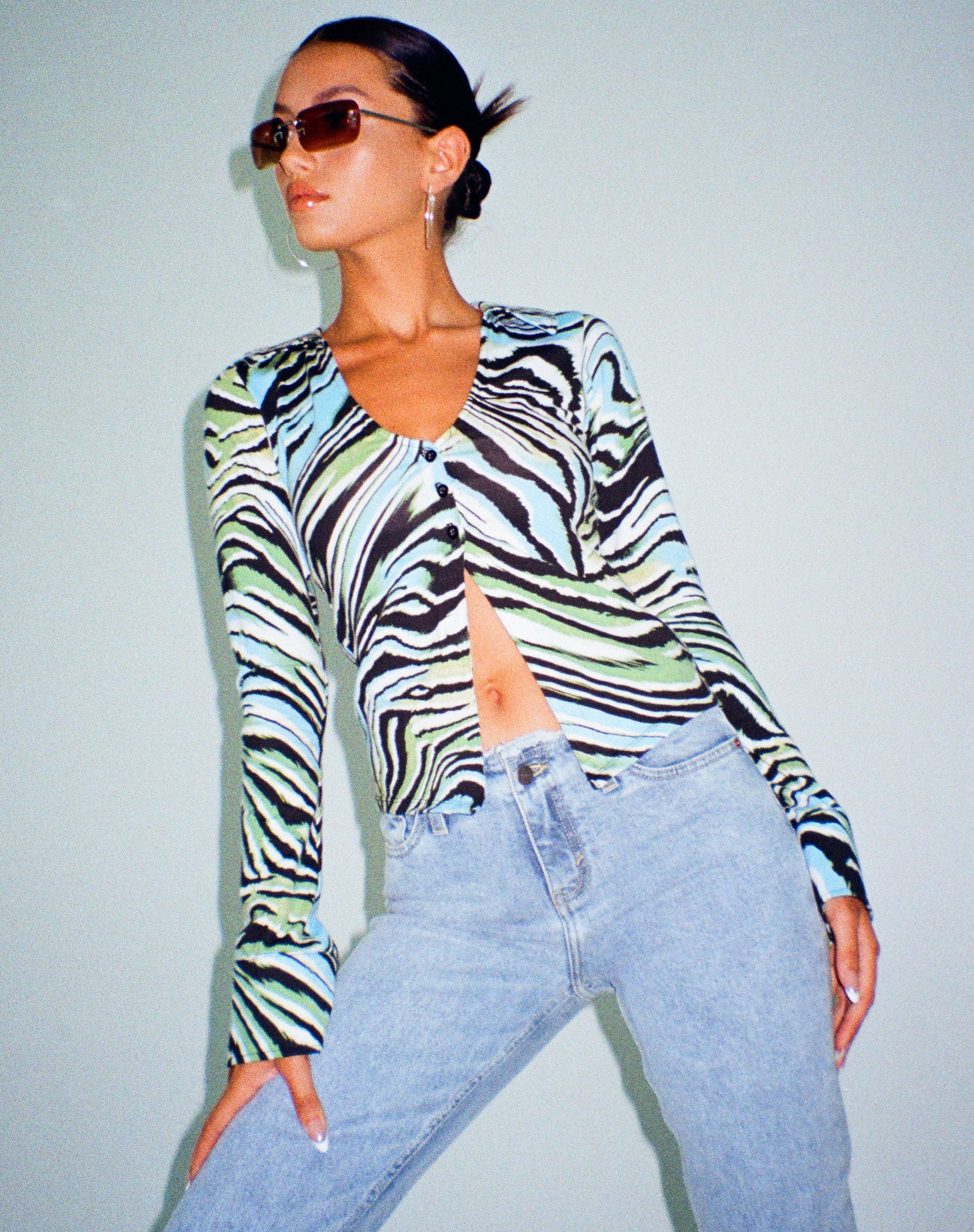 image de la chemise Ruth en bleu zébré Warped