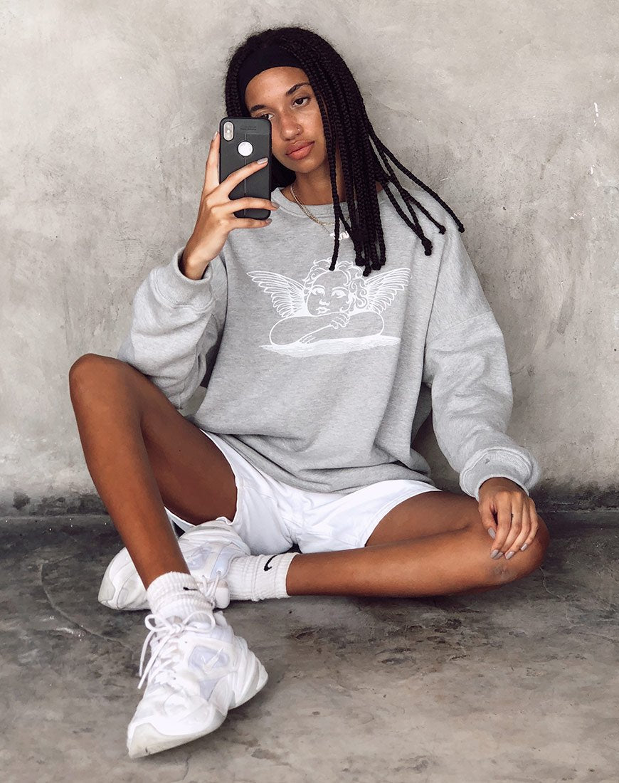Sweatshirt Glo en gris marron Angelo