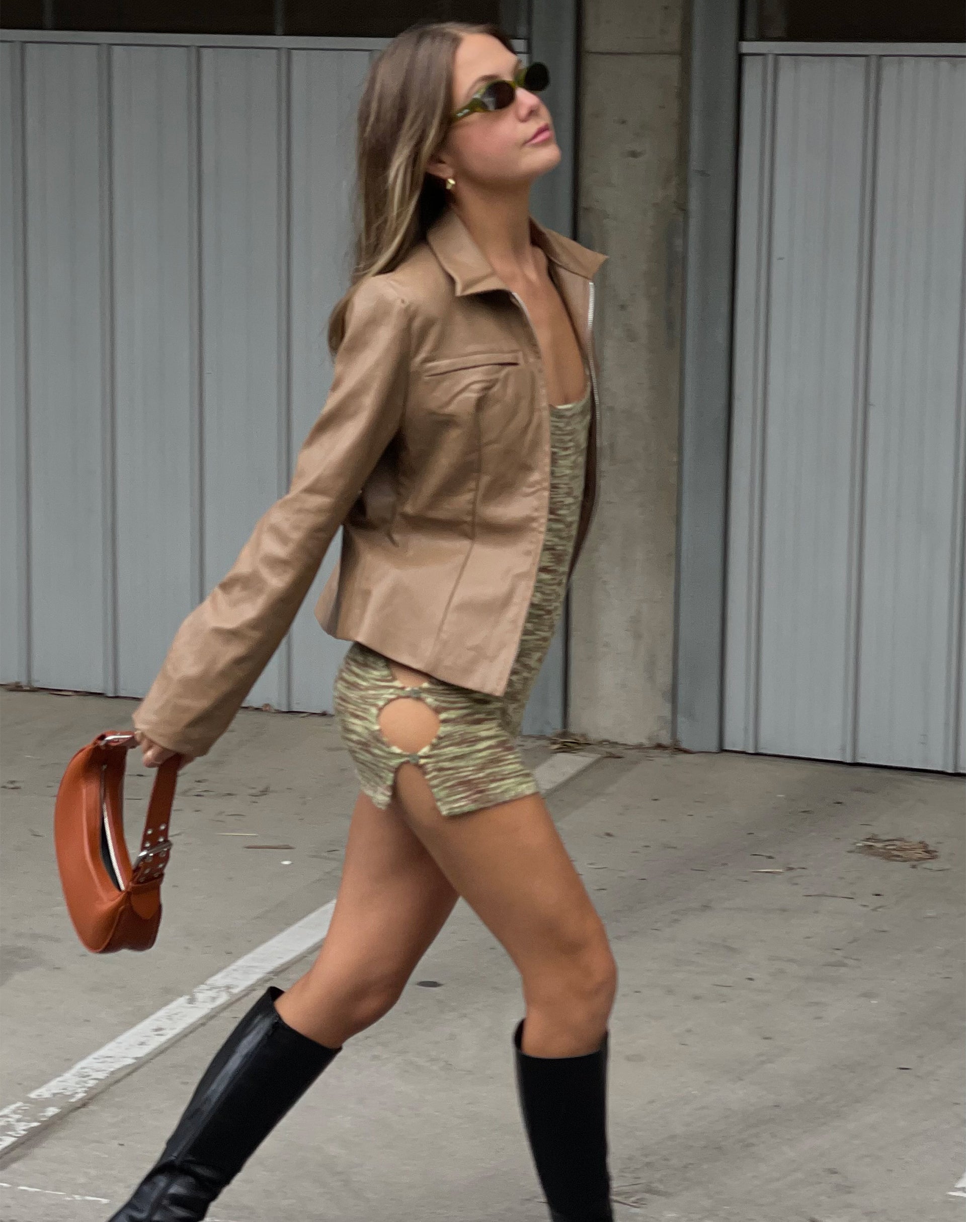 Image de la veste Jaga en PU Tan