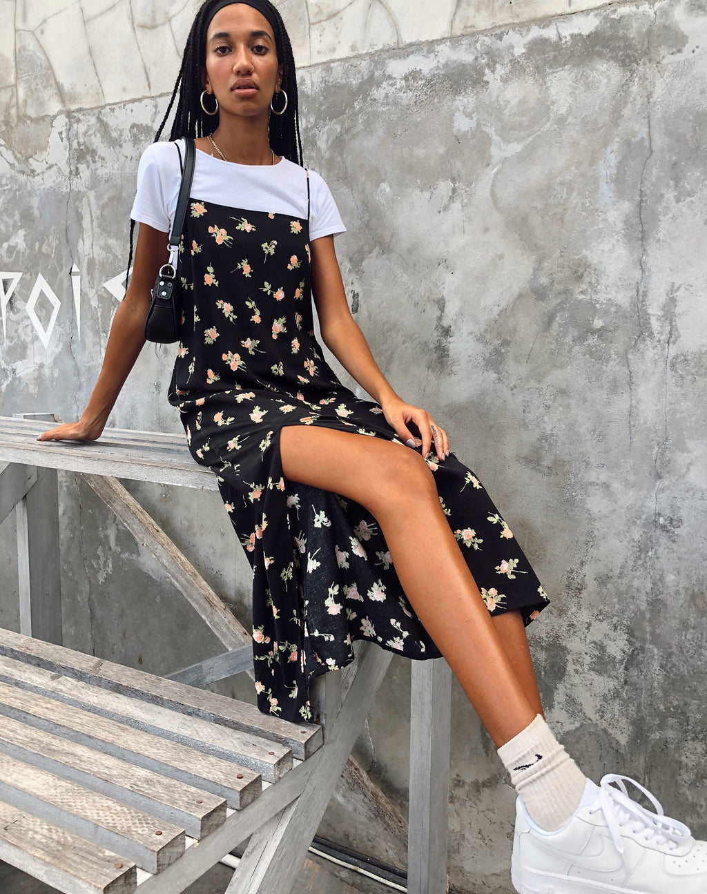 Robe longue Mirza, Rose Garden Black