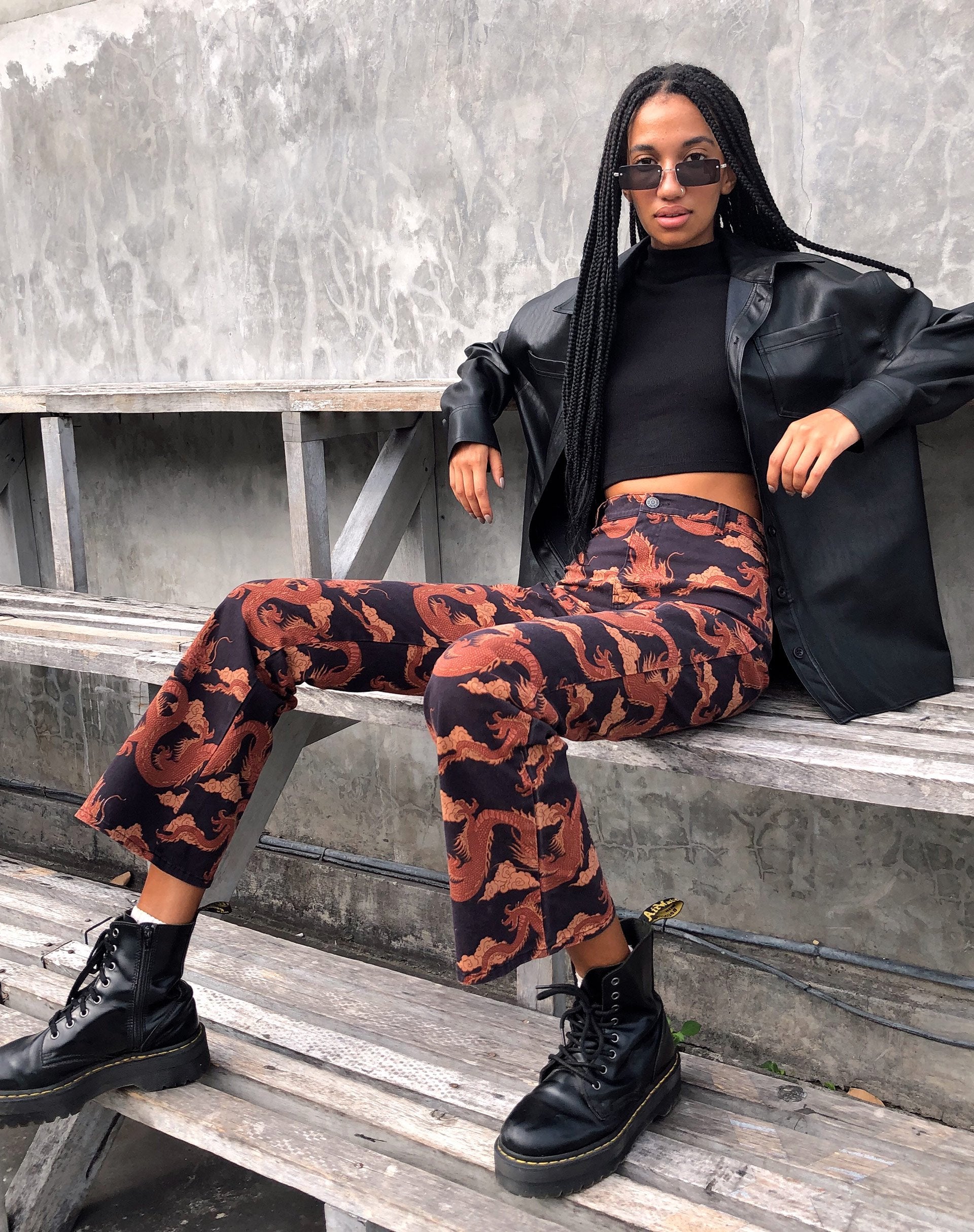 Image de Zoven Flare Trouser in Tonal Dragon Orange