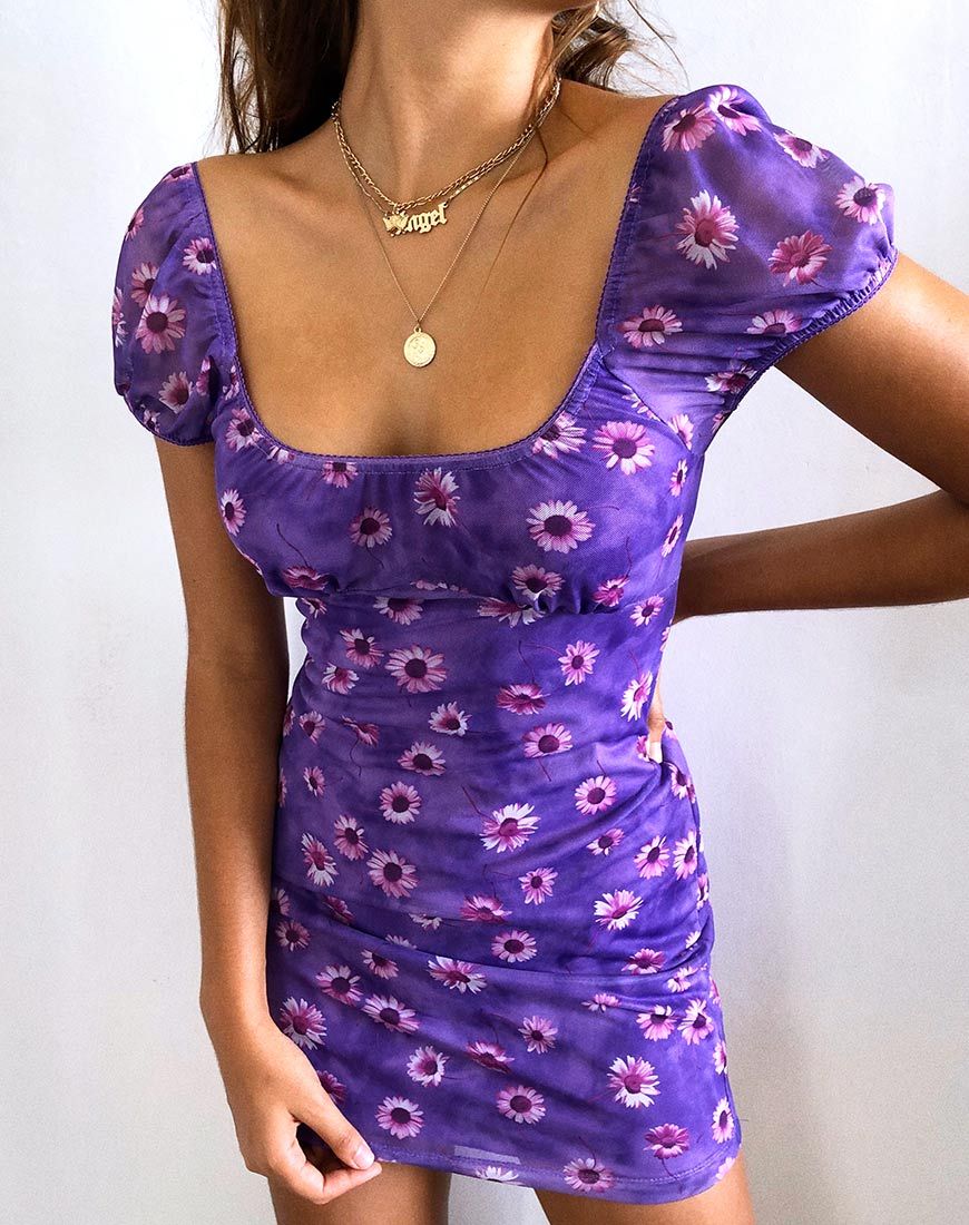 Mini robe Galot, Daisy Daze, violet