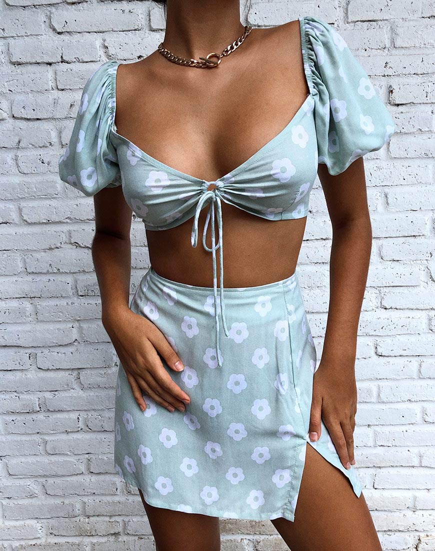 Image de Chelin Crop Top in Sage Daisy