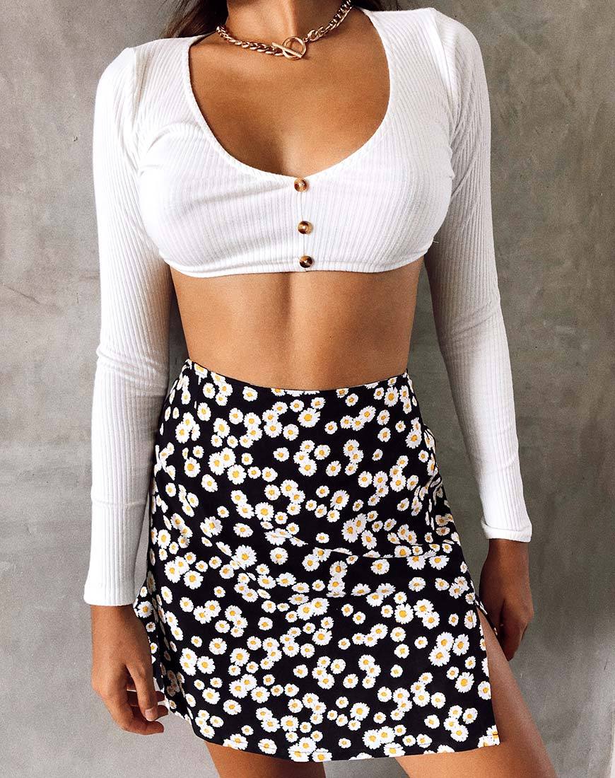 Image de Sheny Mini Jupe en Mini Daisy Noir