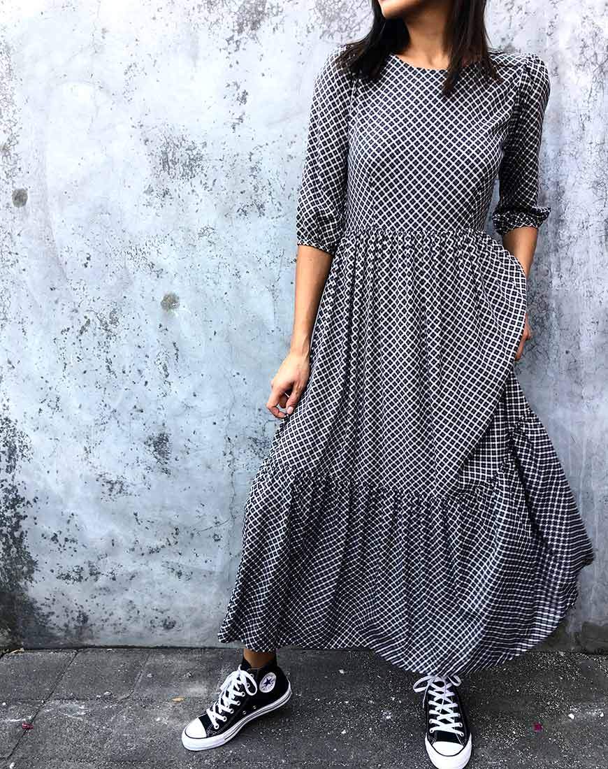 Image de Ellery Maxi Dress in Check it Out Black