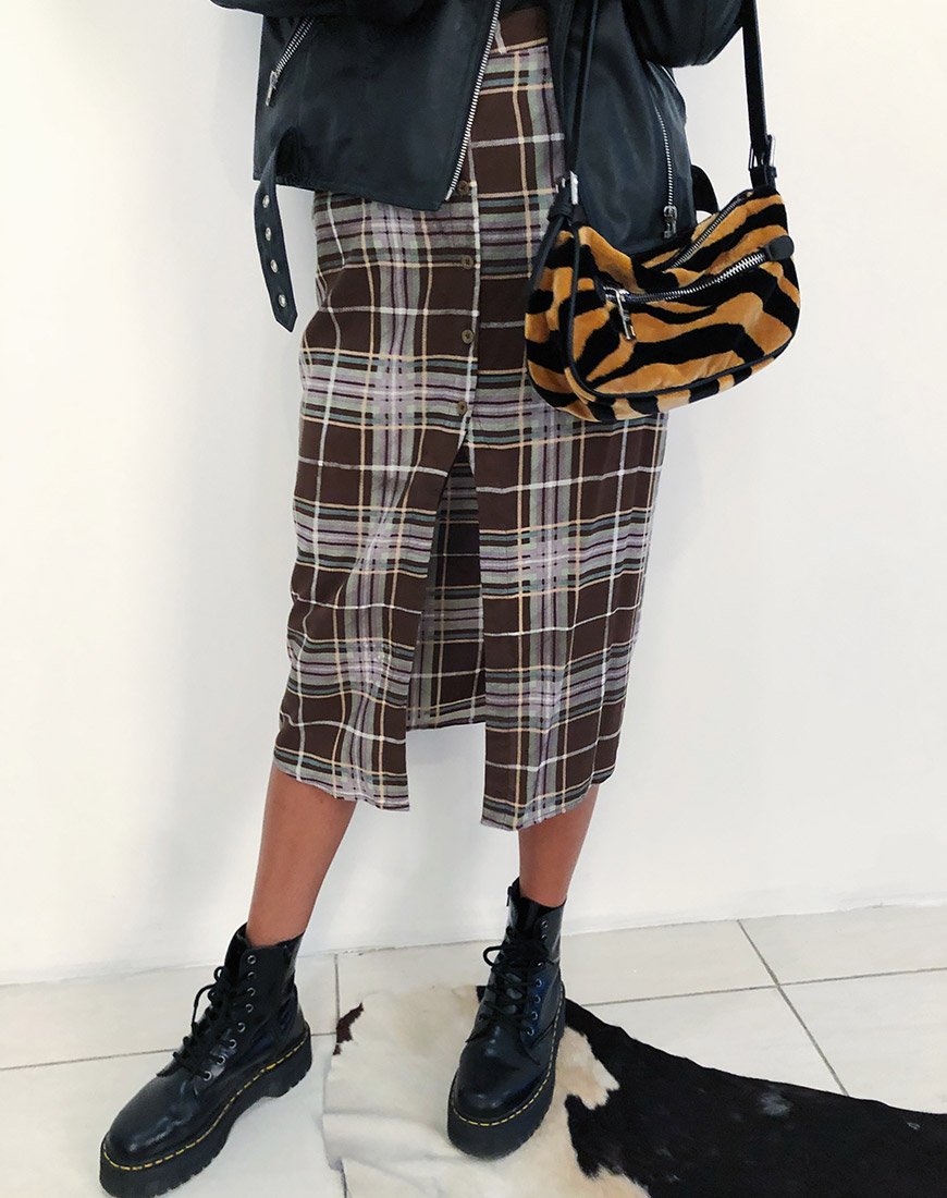 Image de Kaisa Midi Skirt in Tartan Brown