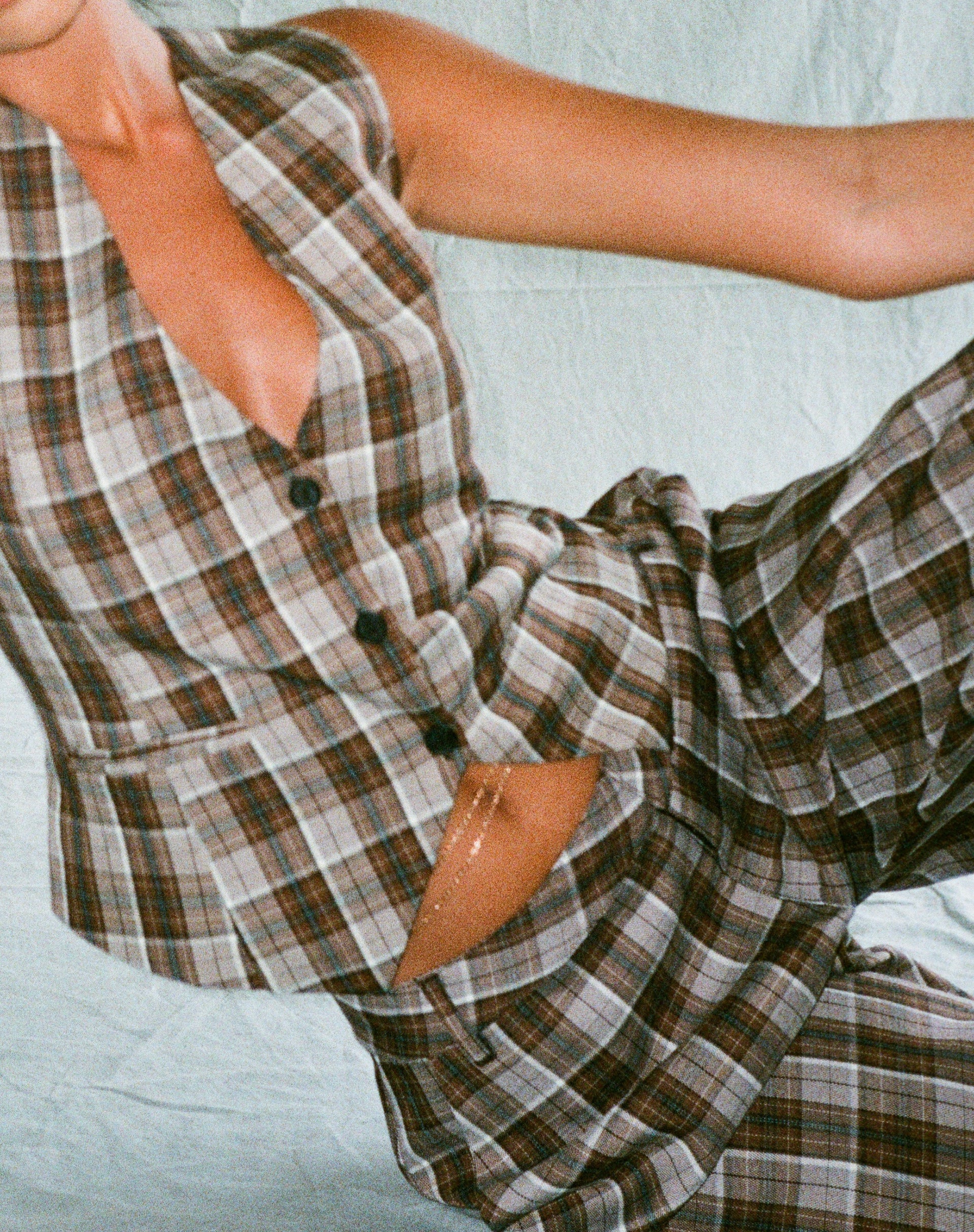 Image de Motel X Olivia Neill Vistana Vest in Check Tan Brown