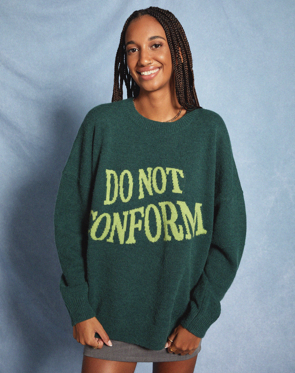 Pull Jamin en vert 'Do Not Conform' (Ne pas se conformer)