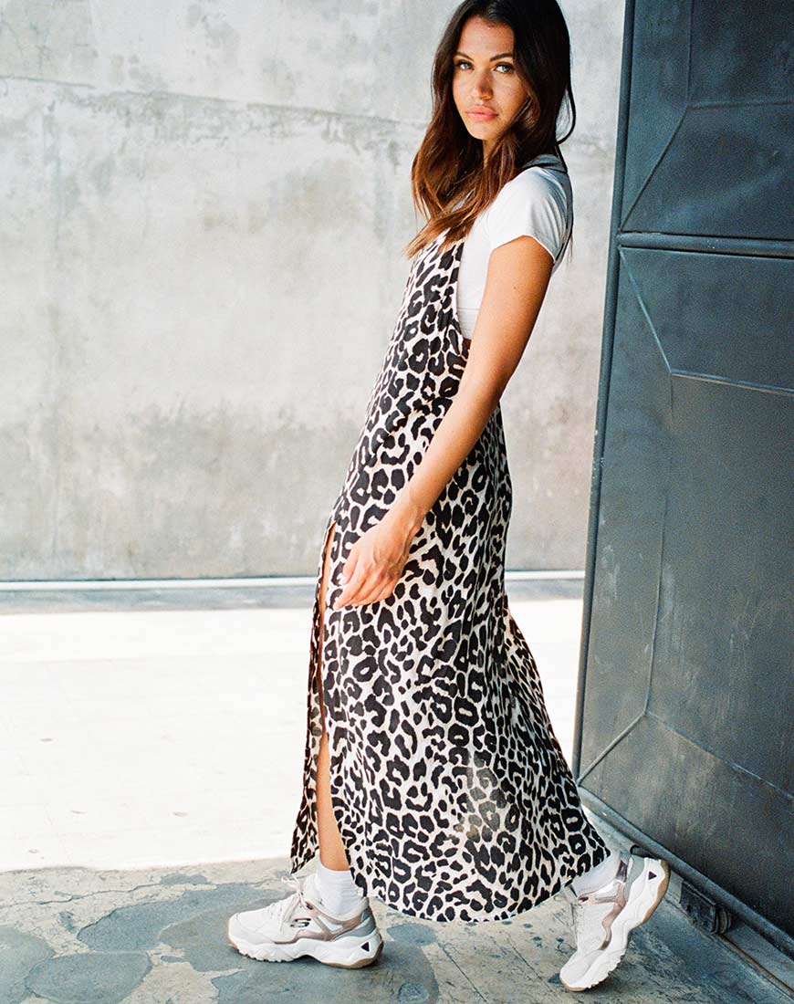 Robe longue Hime en jaguar surdimensionné