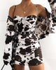 Image de Lanti Bodice en peau de vache marron et blanche