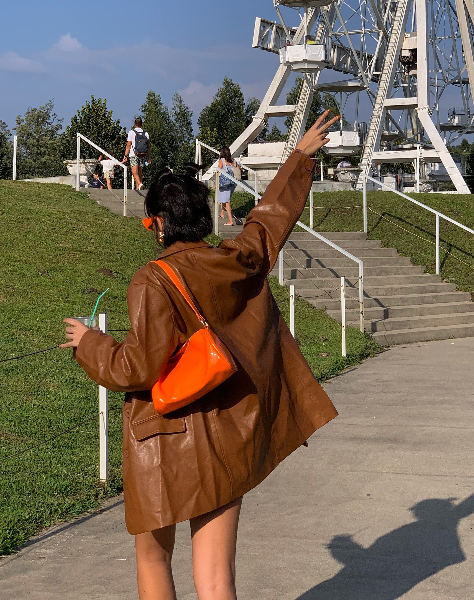 Image de MOTEL X IRIS Blazer Saken en PU Chocolat