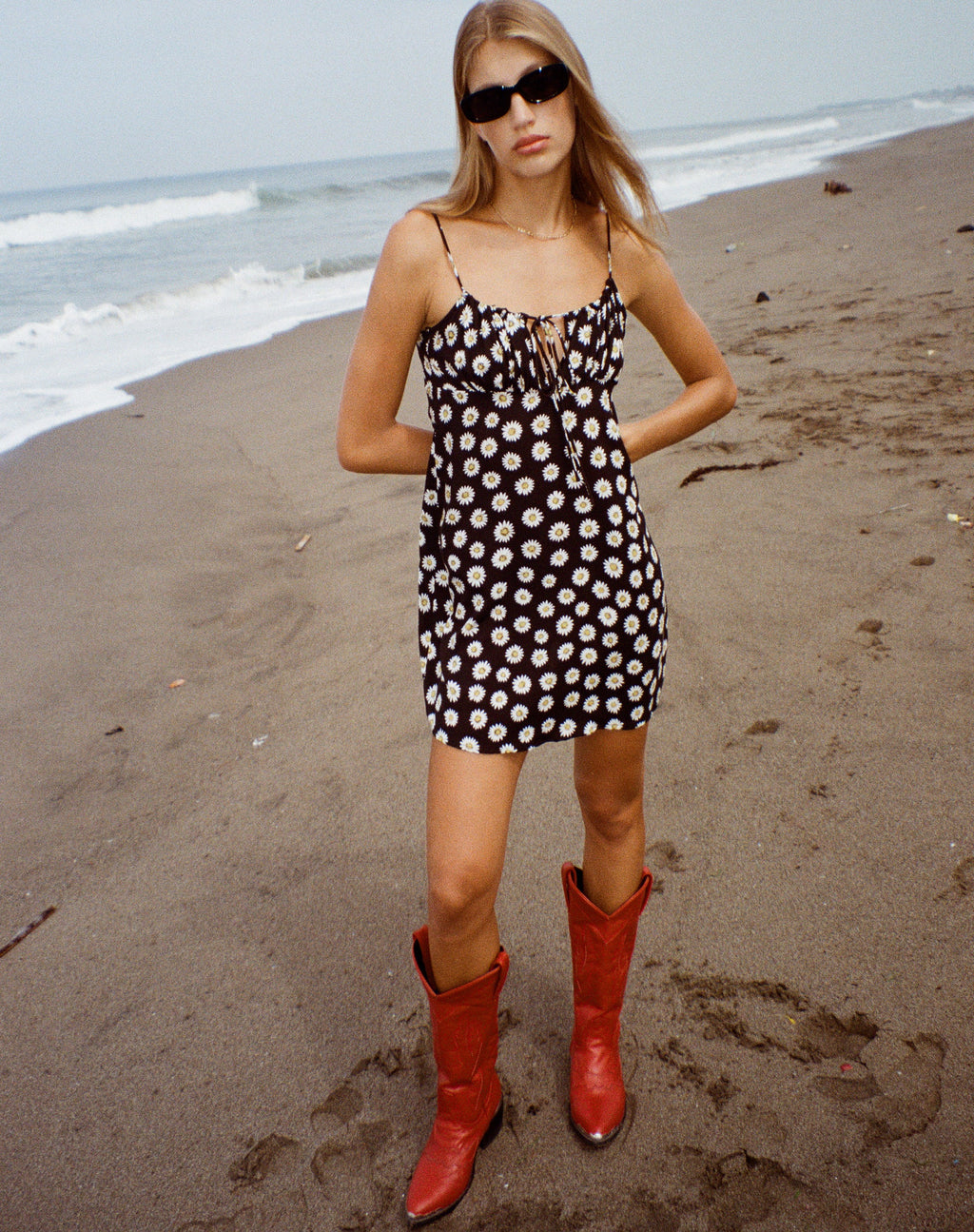Mini robe Mala en Grunge Daisy Noir