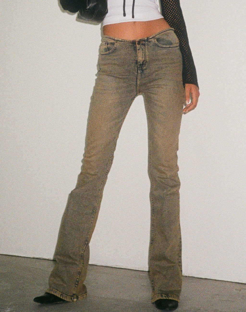 Jean à taille basse Clean Waist en bleu sable
