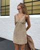Image de MOTEL X JACQUIE Robe de jour Eluned à carreaux jaunes et bruns