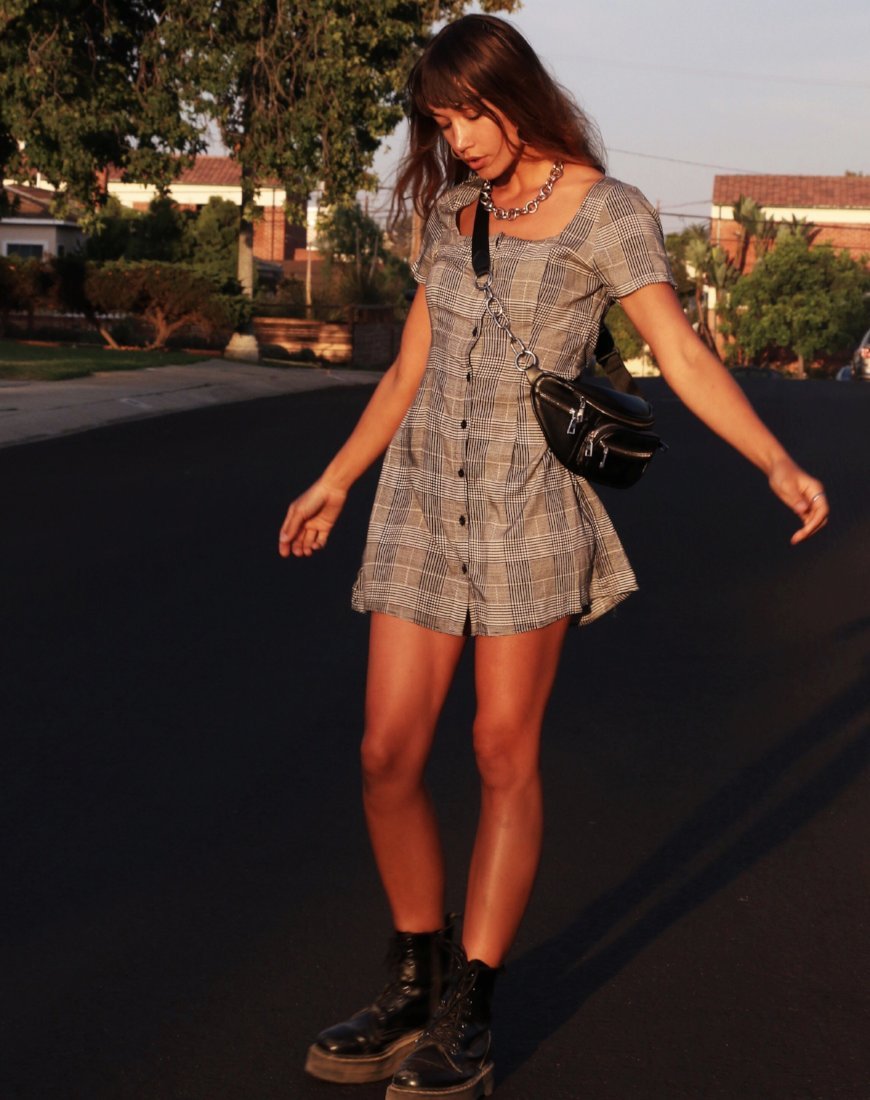 Zavacca Mini Robe en Charles Check Grey