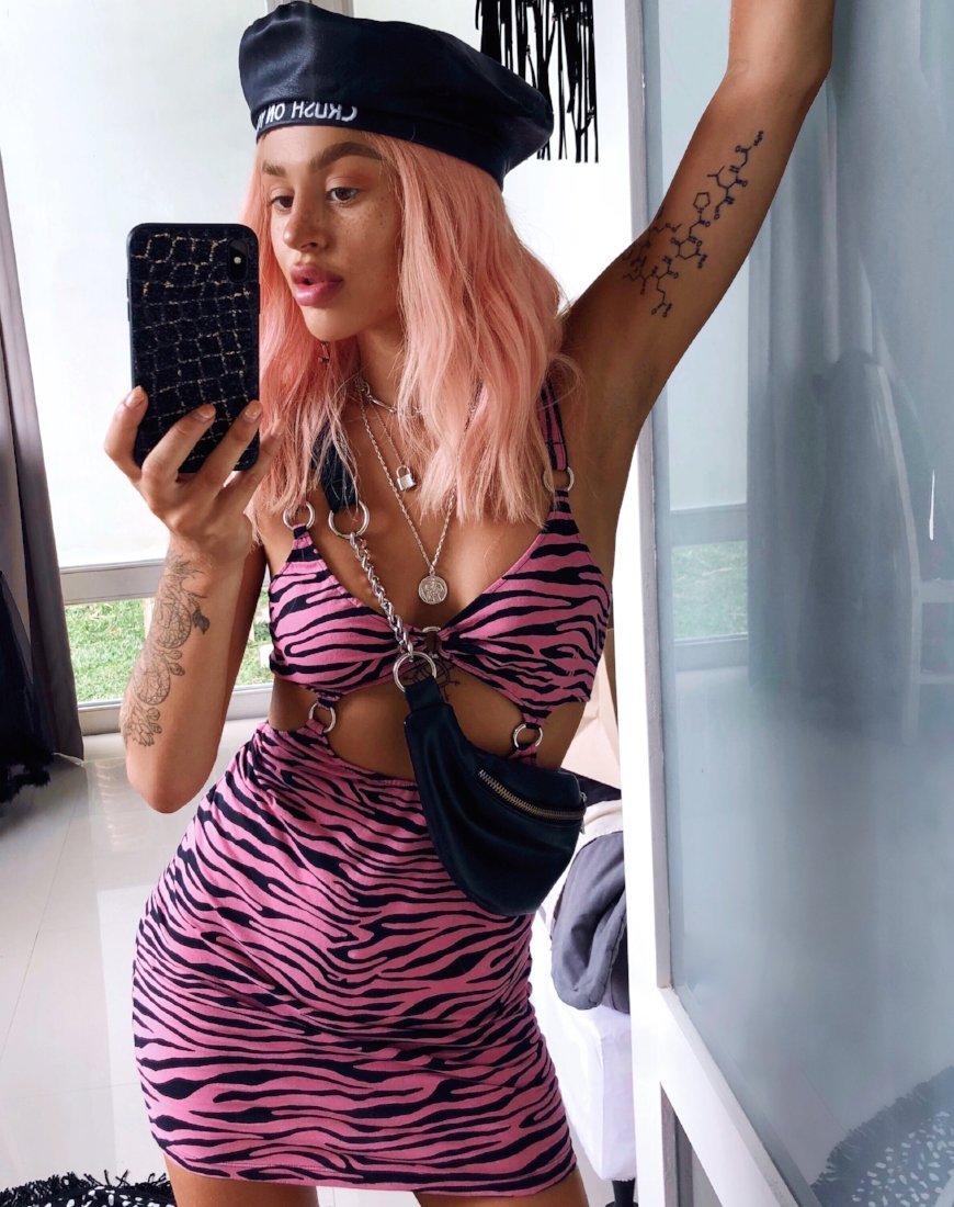 Image de Jezabel Robe à zips rose zébré