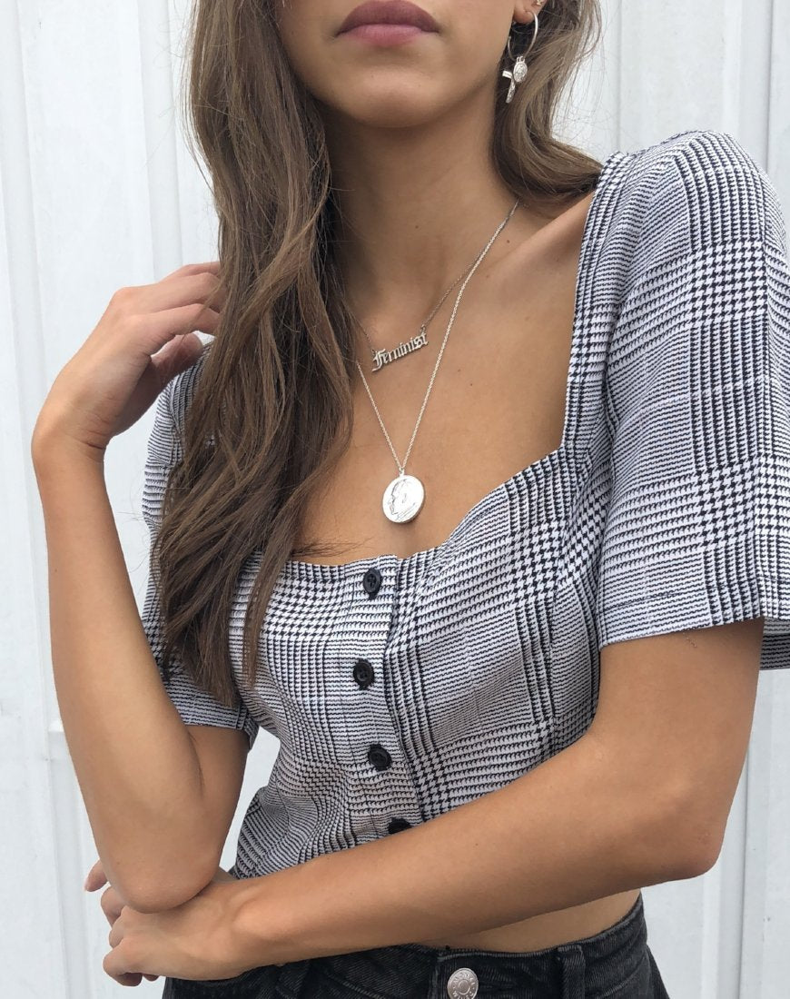 Image de Legia Crop Top in Charles Check Grey