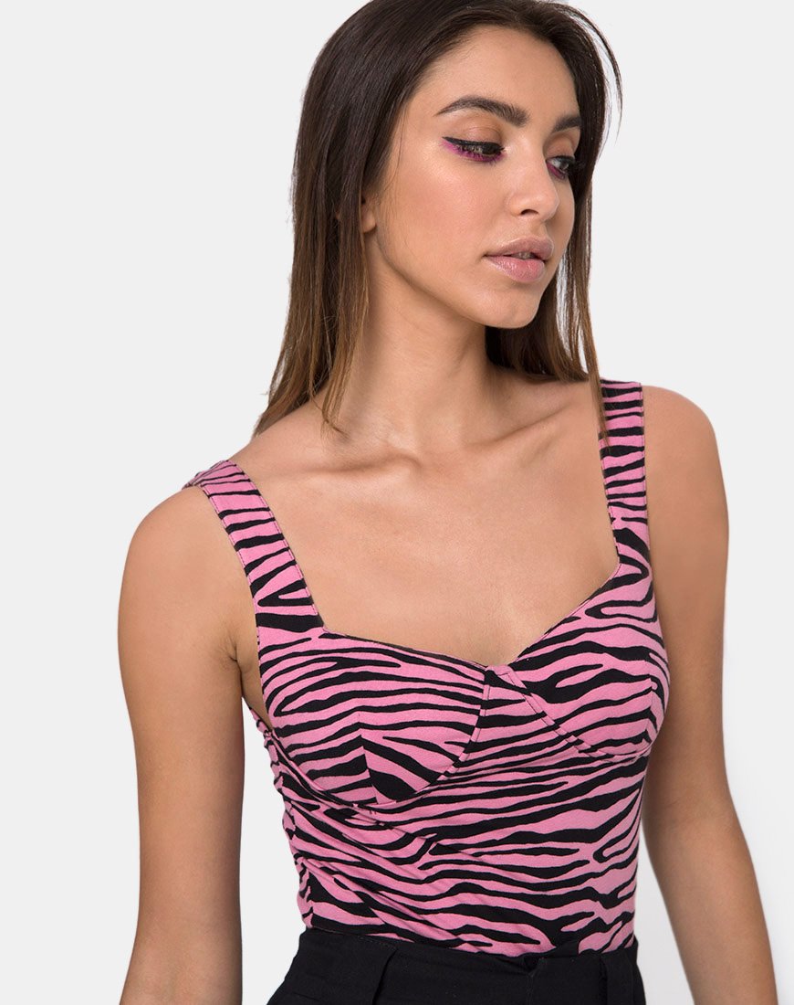 Quanti Bodice en Zip's Zebra Pink
