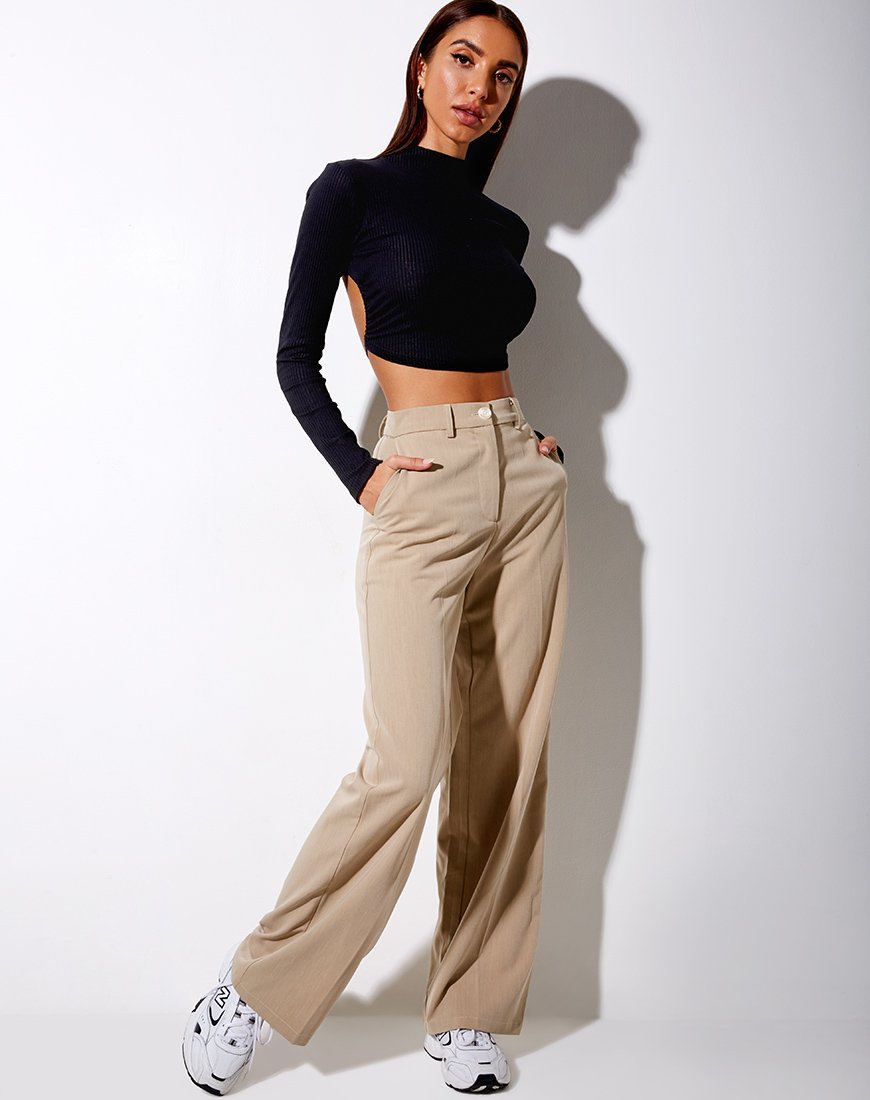 Image de Quelia Crop Top in Rib Black