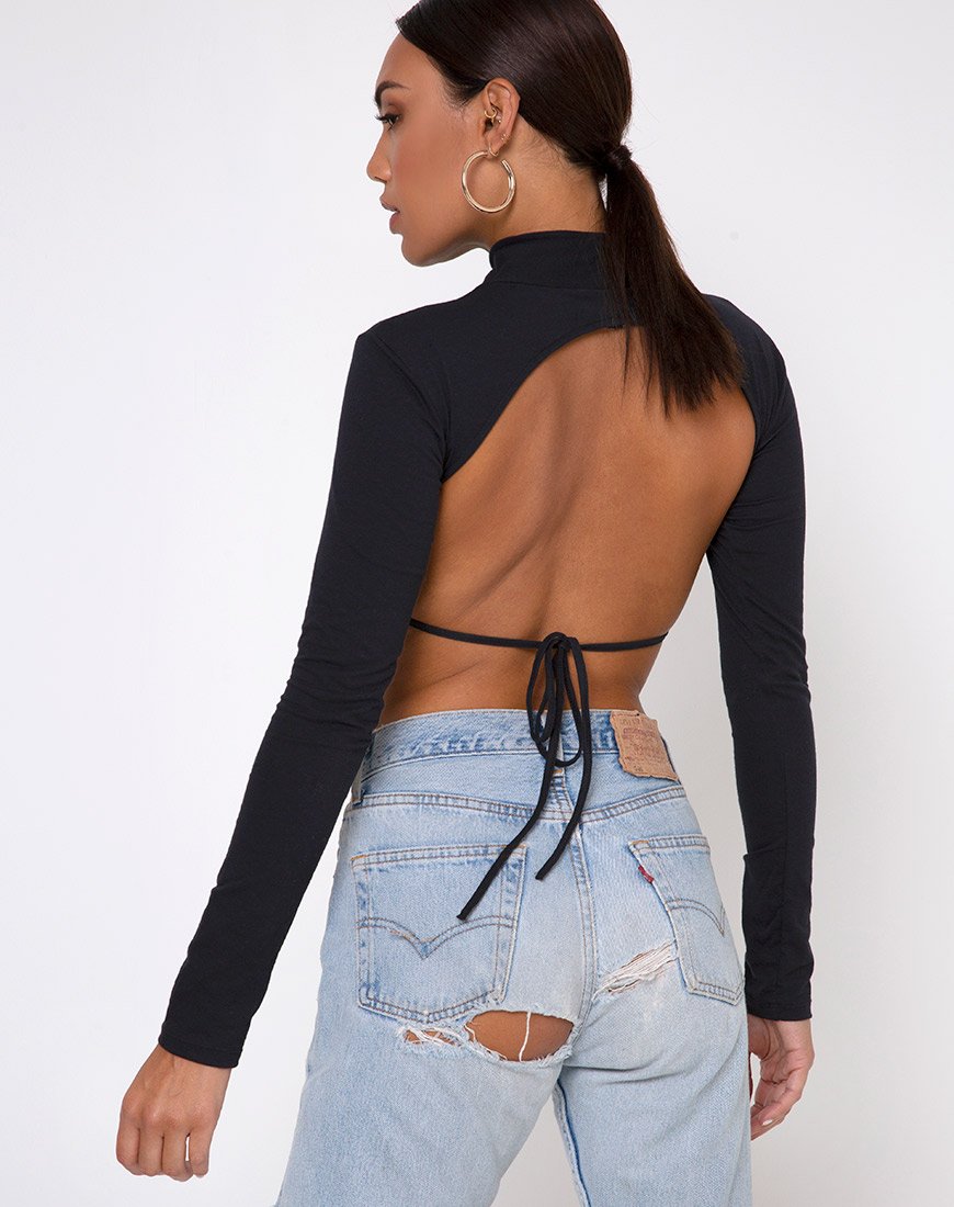 Image de Quelia Crop Top in Black with Saint Embro