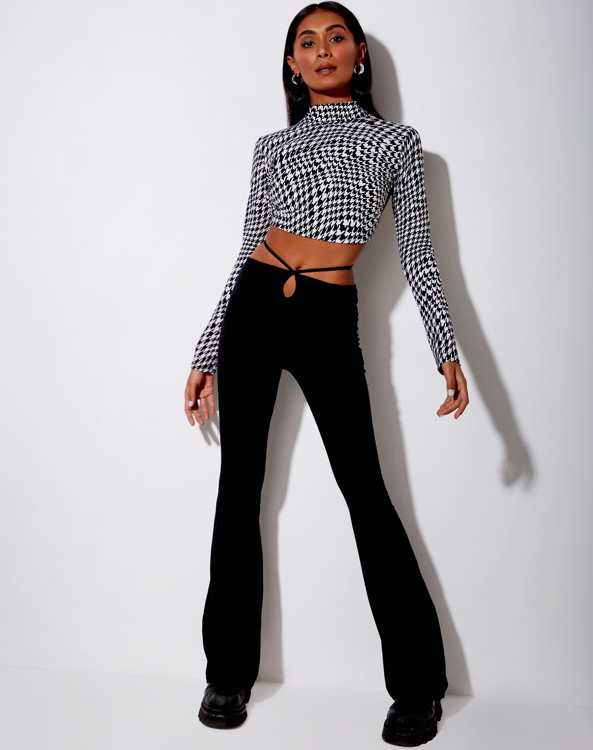 Image de Quelia Crop Top in Wavey Dogtooth