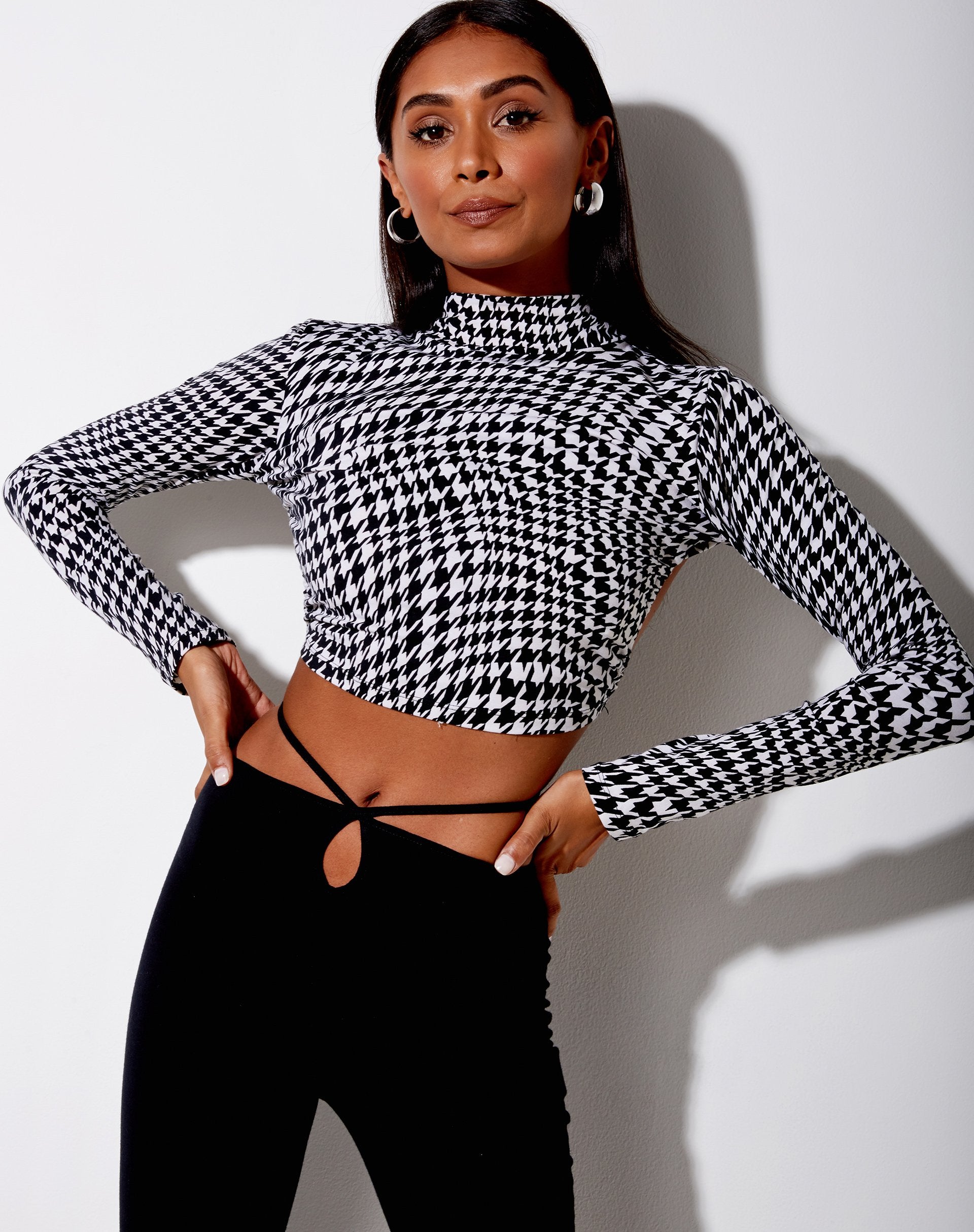 Image de Quelia Crop Top in Wavey Dogtooth
