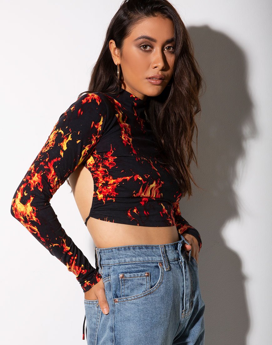 Image de Quelia Crop Top in Fire