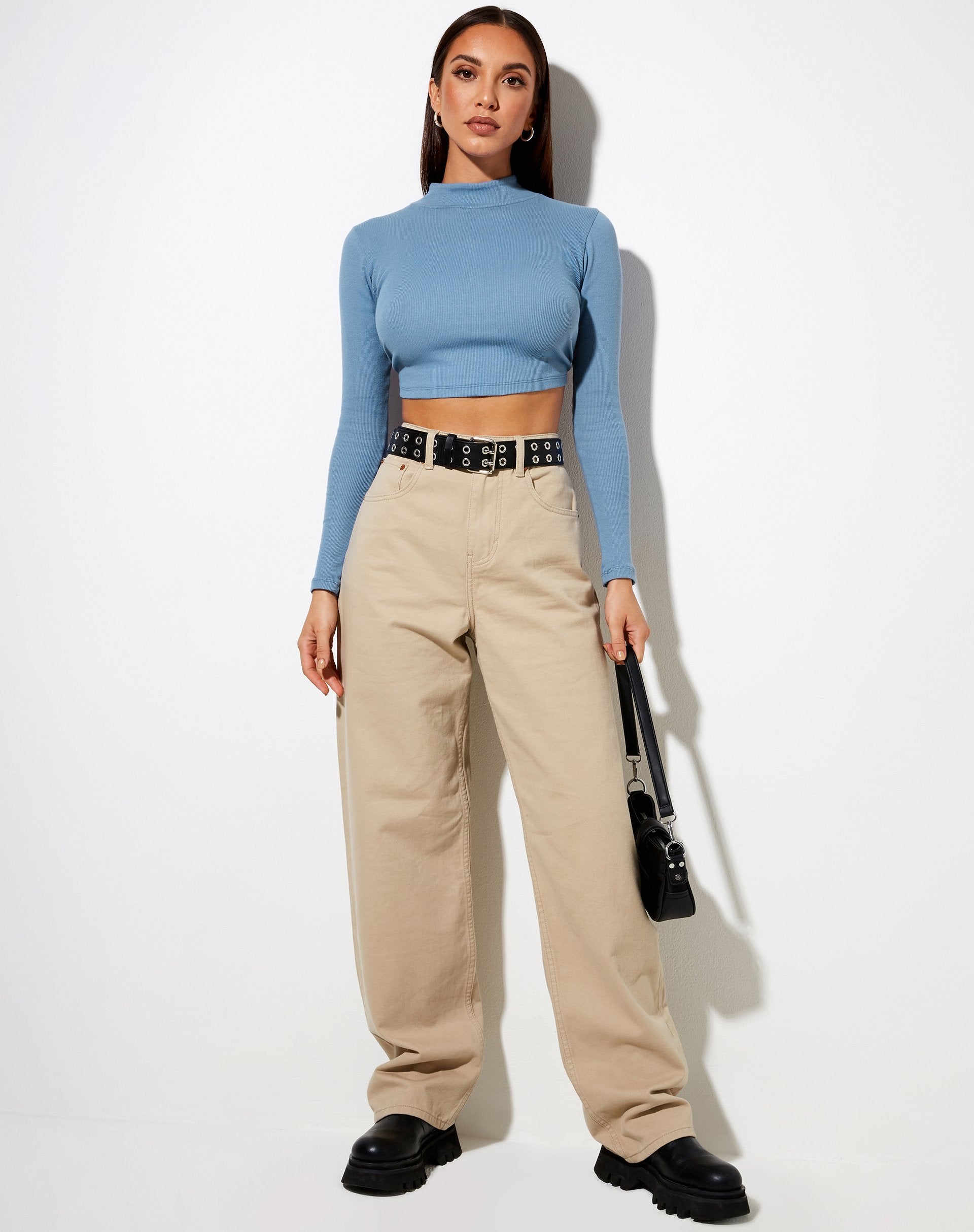 Image de Quelia Crop Top in Rib Grapemist