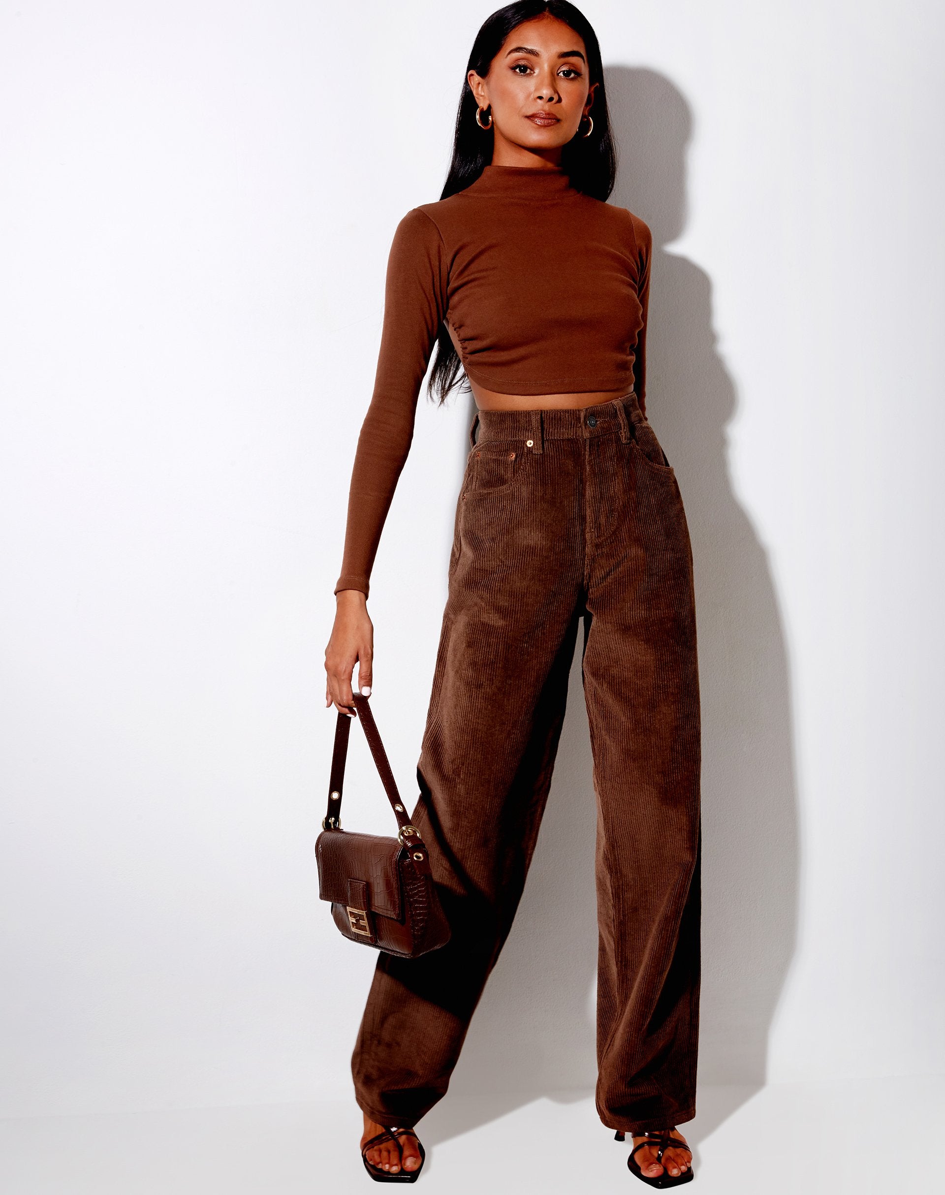Image de Quelia Crop Top in Rib Cocoa