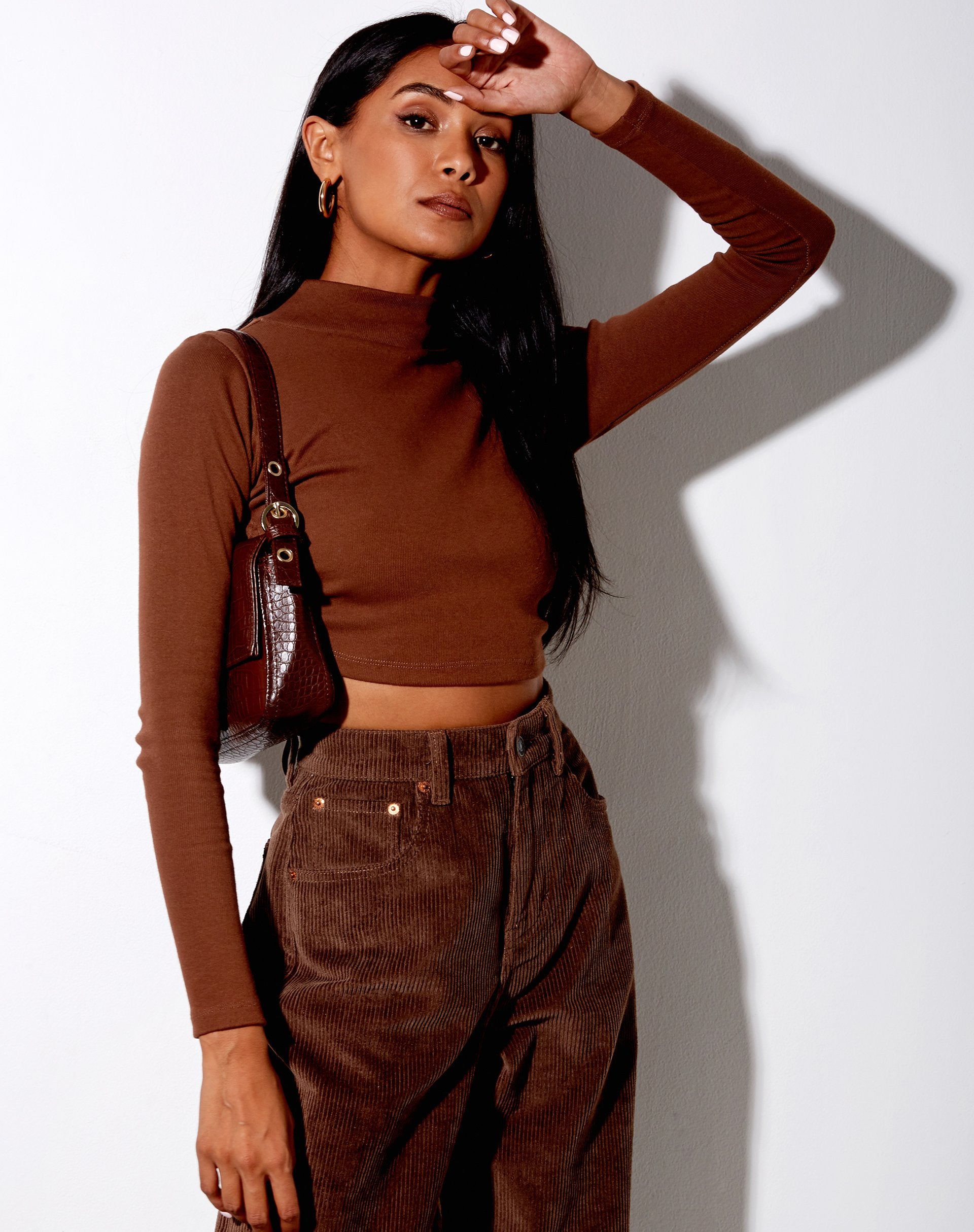 Image de Quelia Crop Top in Rib Cocoa