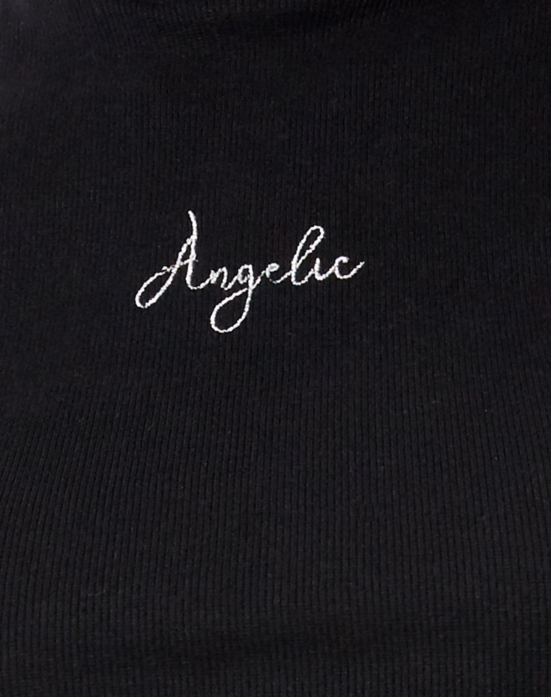 Image de Quera Crop Top in Rib Black Angelic Embro