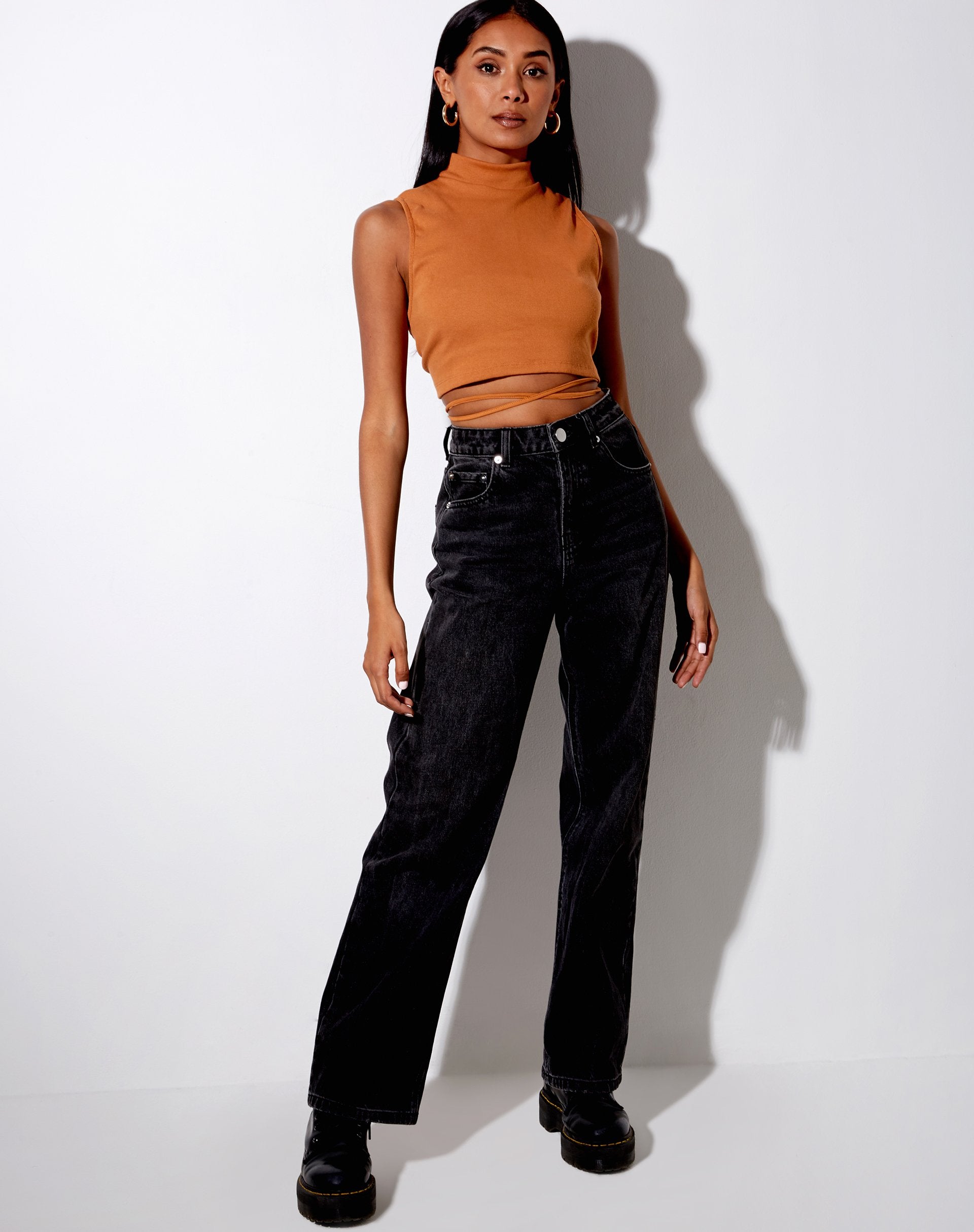 Image de Quera Crop Top in Rib Salted Caramel