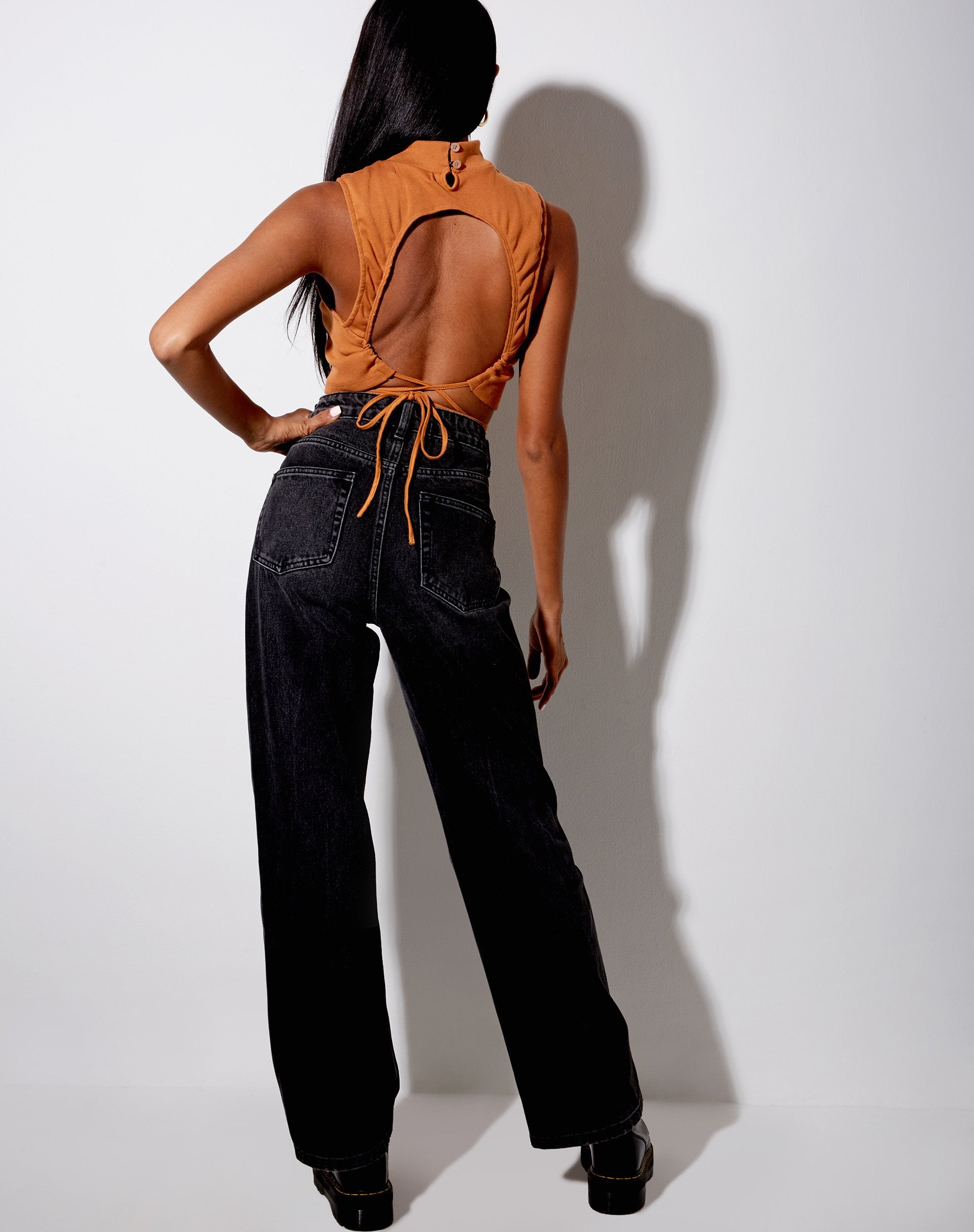Image de Quera Crop Top in Rib Salted Caramel