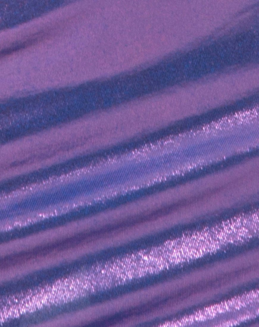Image of Quisa Bodycon Dress in Metallic Shimmer Lavender