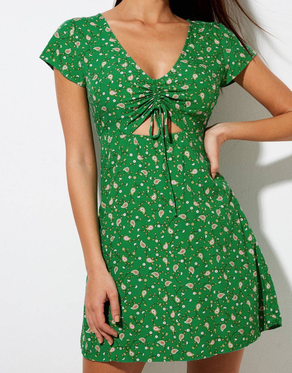 Mini robe Raela en Paisley Fun Green