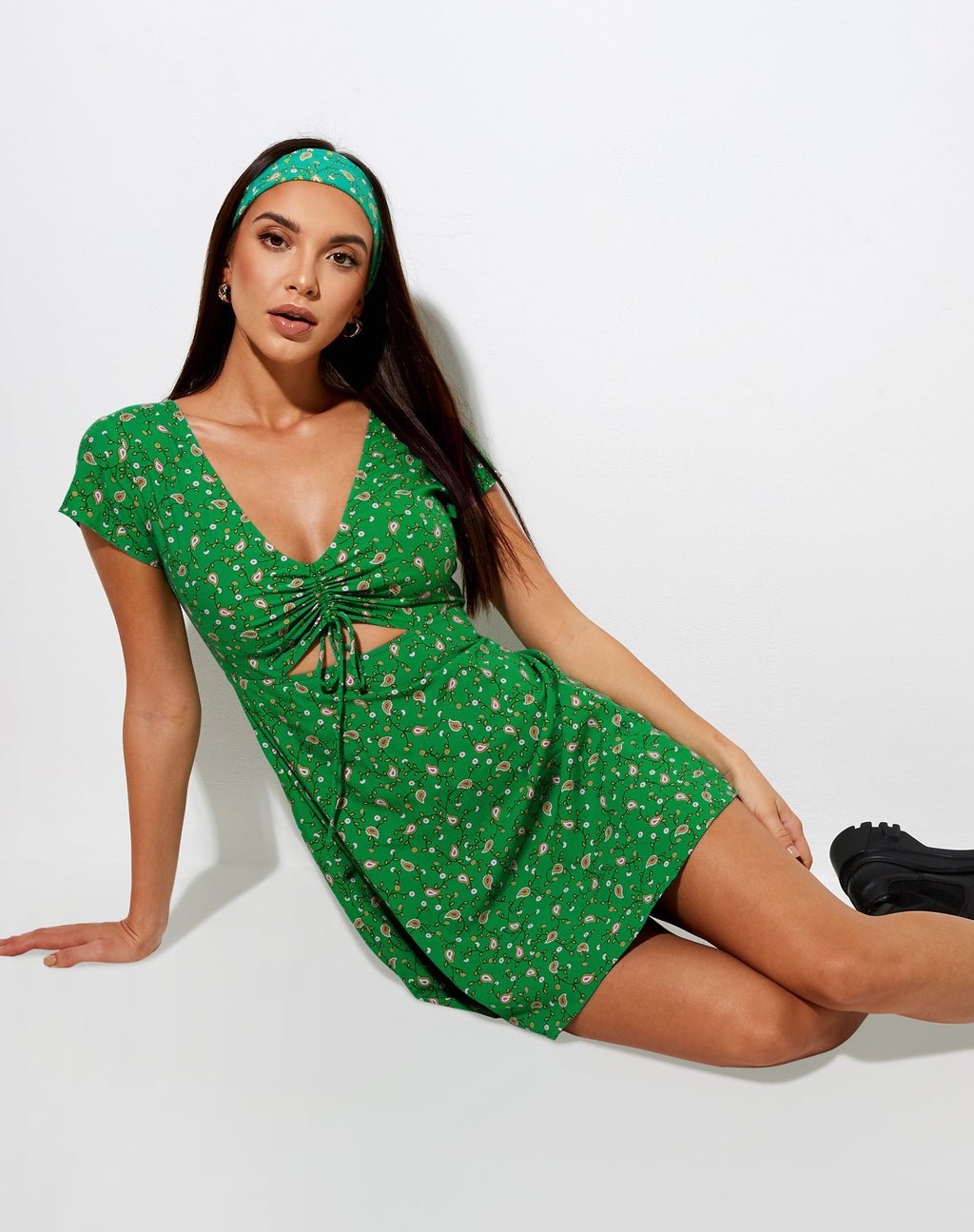 Mini robe Raela en Paisley Fun Green